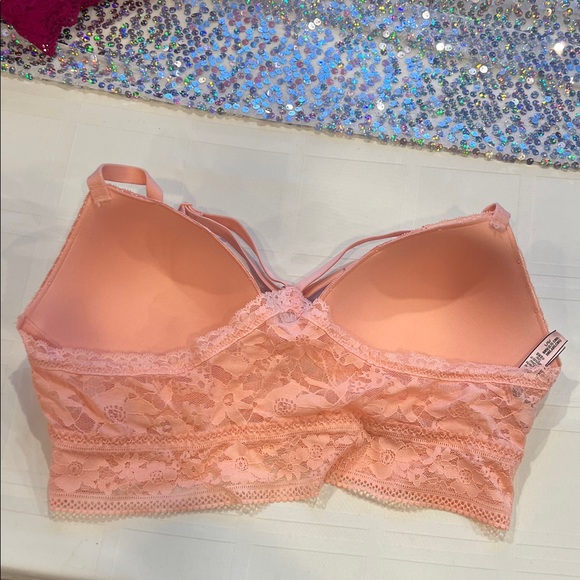 Victoria's Secret Lace Bralette Duo - Peach and Magenta - Size Large - Picture 9 of 11